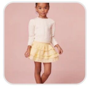 Loveshackfancy pastel yellow ruffle Billie skirt girls size 7-8 Y